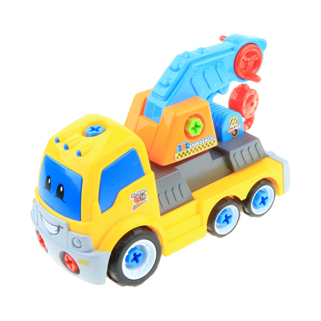 Take Apart Constructions Vehicles Toys - Assemble RC remote control Engineering Truck w/ Electric Drill Tool Kit Screwing Block