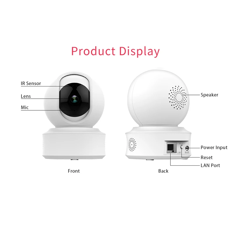 Wifi Security Camera 1080P Home Security Hd Cctv Camera Tuya Smart Life With Auto-Tracking(Eu Plug)