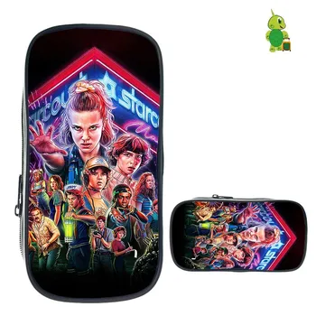 

2019 Stranger Things 3 Pencil Case for Boys Girls Stationery Storage Bags Women's Cosmetic Bag Kids School Supplies Makeup Bag