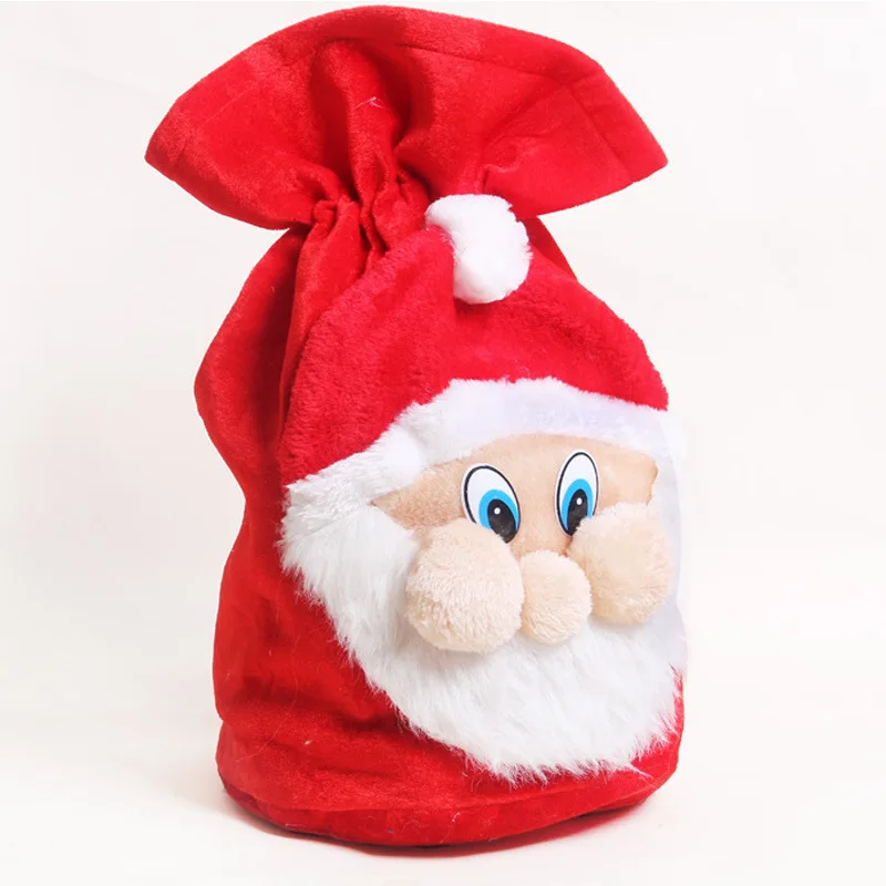Рождественские украшения для дома, Подарочная сумка с лицом Санта-Клауса, Подарочная сумка, Рождественская, персонализированная, подарки, мешок Санта-Клауса