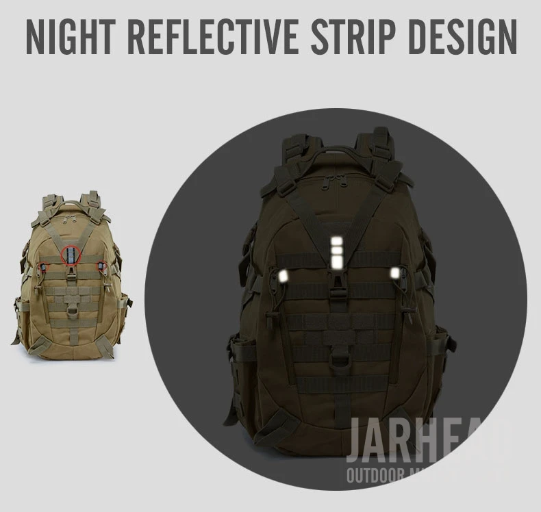 Mochila ao ar Bolsa de Viagem Tático Reflexivo Livre Molle Camuflagem Militar Assalto Bolsa Caminhadas Acampamento Caça 10 Mochilas escal.