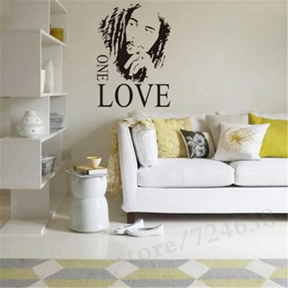 Emoji Wall Stiker Harga Bob Marley One Love English Vinyl Decal
