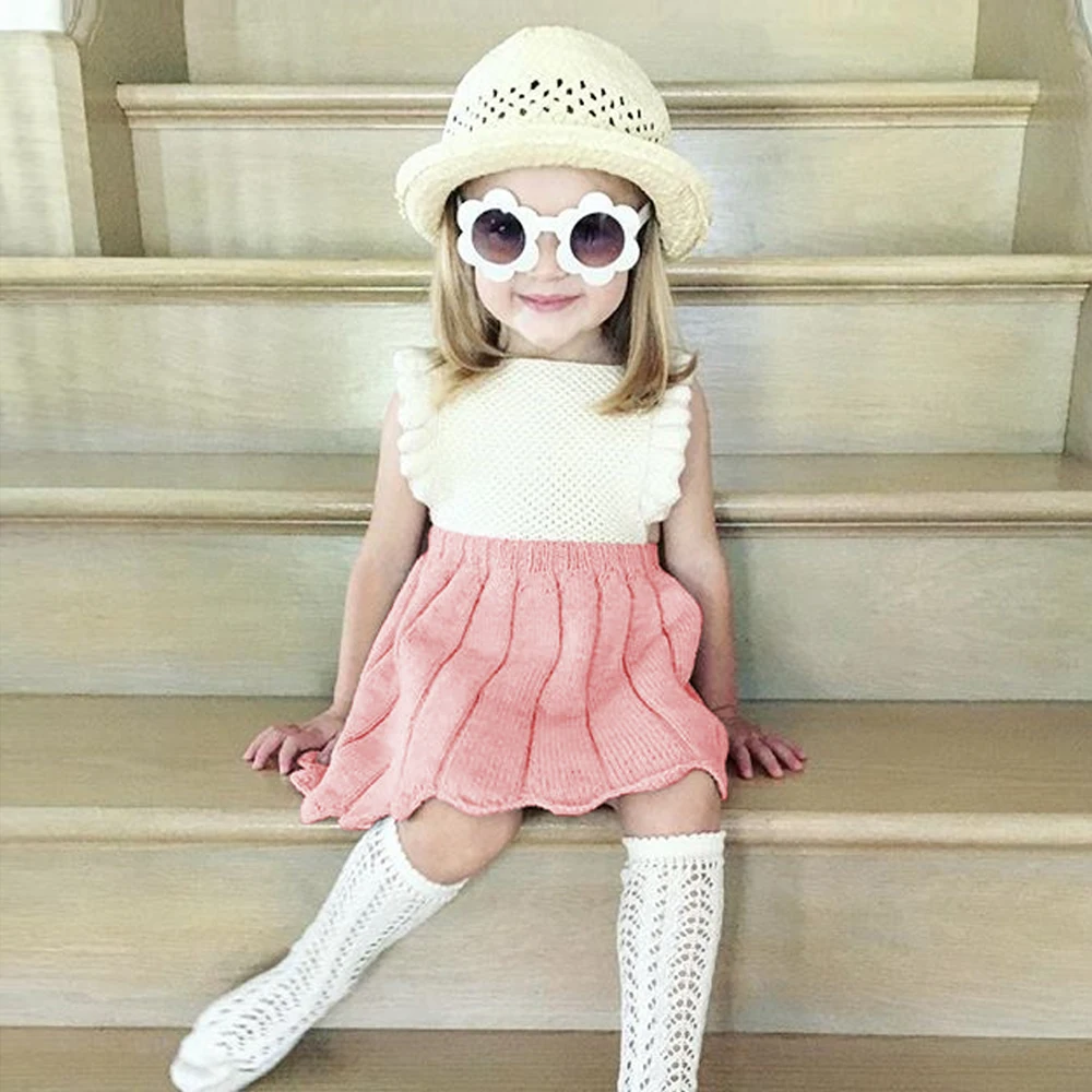 Baby Girl Dress Cotton Blend New Baby Girls Toddler Princess Knit Sleeveless Infant Party Wedding Sundress Newborn Dress