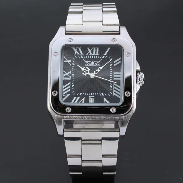 JARAGAR العلامة التجارية السيارات الميكانيكية رجل الساعات الفاخرة الكامل الفولاذ المقاوم للصدأ الرومانية عدد الأعمال موجزة مربع ساعة معصم relogio JARAGAR العلامة التجارية السيارات الميكانيكية رجل الساعات الفاخرة الكامل الفولاذ المقاوم للصدأ الرومانية عدد الأعمال موجزة مربع ساعة معصم relogio