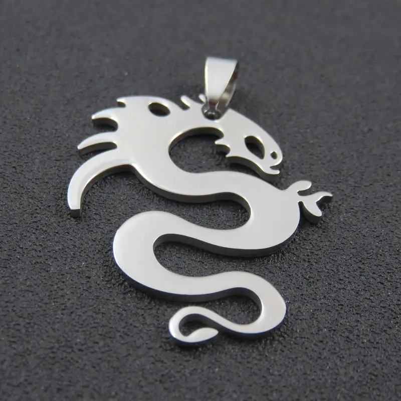 Stainless Steel Dragon Necklace Pendant For Men & Women Gift Jewelry
