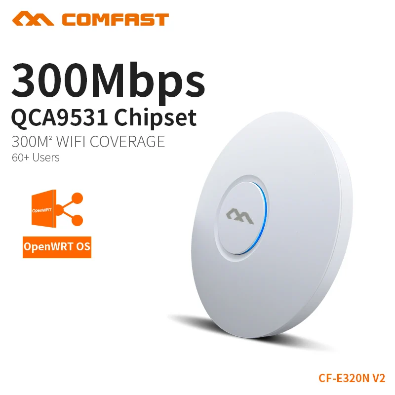 COMFAST 300 Мбит/с Беспроводная точка доступа потолочный AP Wi-Fi маршрутизатор Wi-Fi повторитель wifi удлинитель высокой мощности Поддержка VLAN PoE openWRT