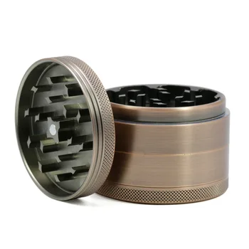 

Hot High-grade 63mm 4 Layers Brass color Smoking Herb Grinders Tobacco Cigarette Quality Grinder Combustion piece gift