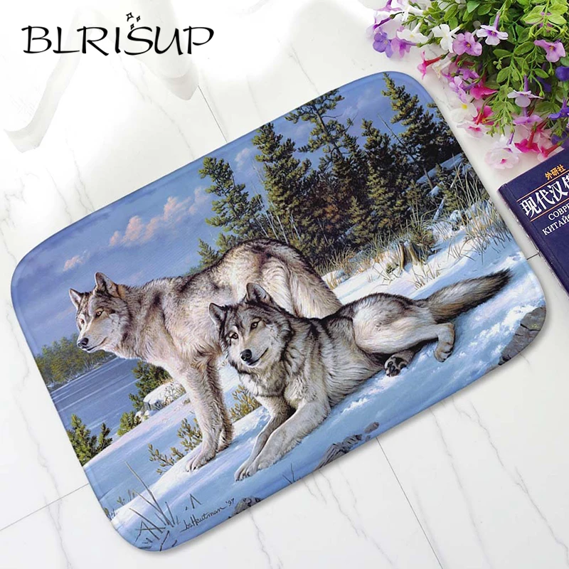 BLRISUP Lovley Pet Dog Wolf Напольный Коврик противоскользящий дверной коврик входной