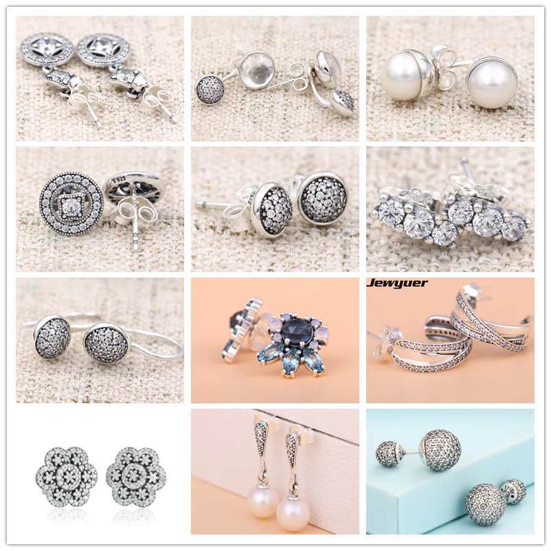 

925 Sterling Silver Vintage Allure Stud Earrings for women Autumn collection earings brinco fine jewelry Memnon ER051