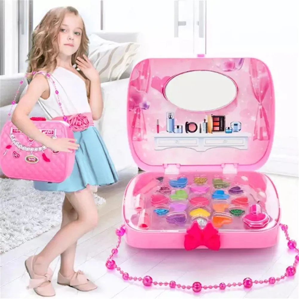 

Beauty & Fashion Toys Kids Make Up Toy Set Pretend Play Princess Pink Makeup Safety Non-toxic Kit Girls Dressing Cosmetic game