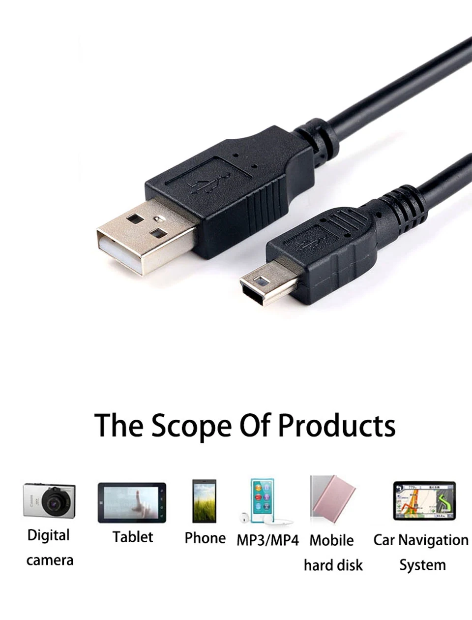 Мини-usb к USB кабель для быстрой зарядки данных для MP3 MP4 плеера Автомобильный видеорегистратор GPS цифровая камера HDD мини-usb данных 0,3 м 0,5 м 1,5 м 1 м 3 м 5 м
