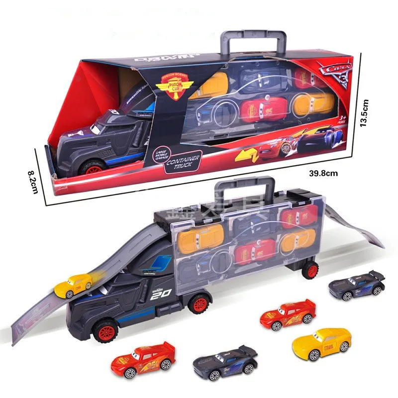 Disney Pixar Cars Lightning Mcqueen Jackson Storm Truck с 6 маленькими автомобилями литые игрушки из