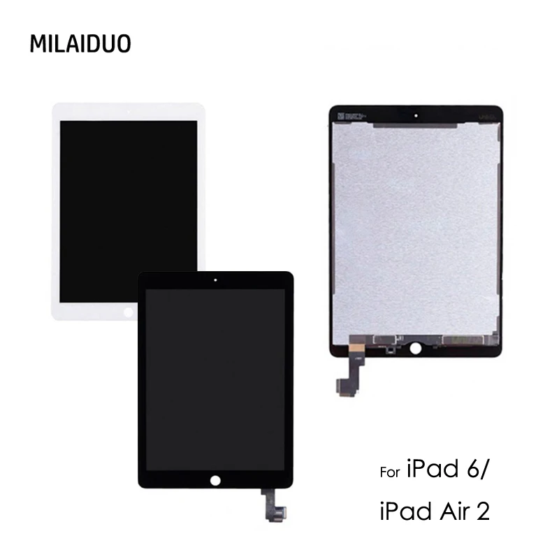 Glass Touch Screen Digitizer Replacement For iPad Air 2 A1566 A1567 BLACK-WHITE