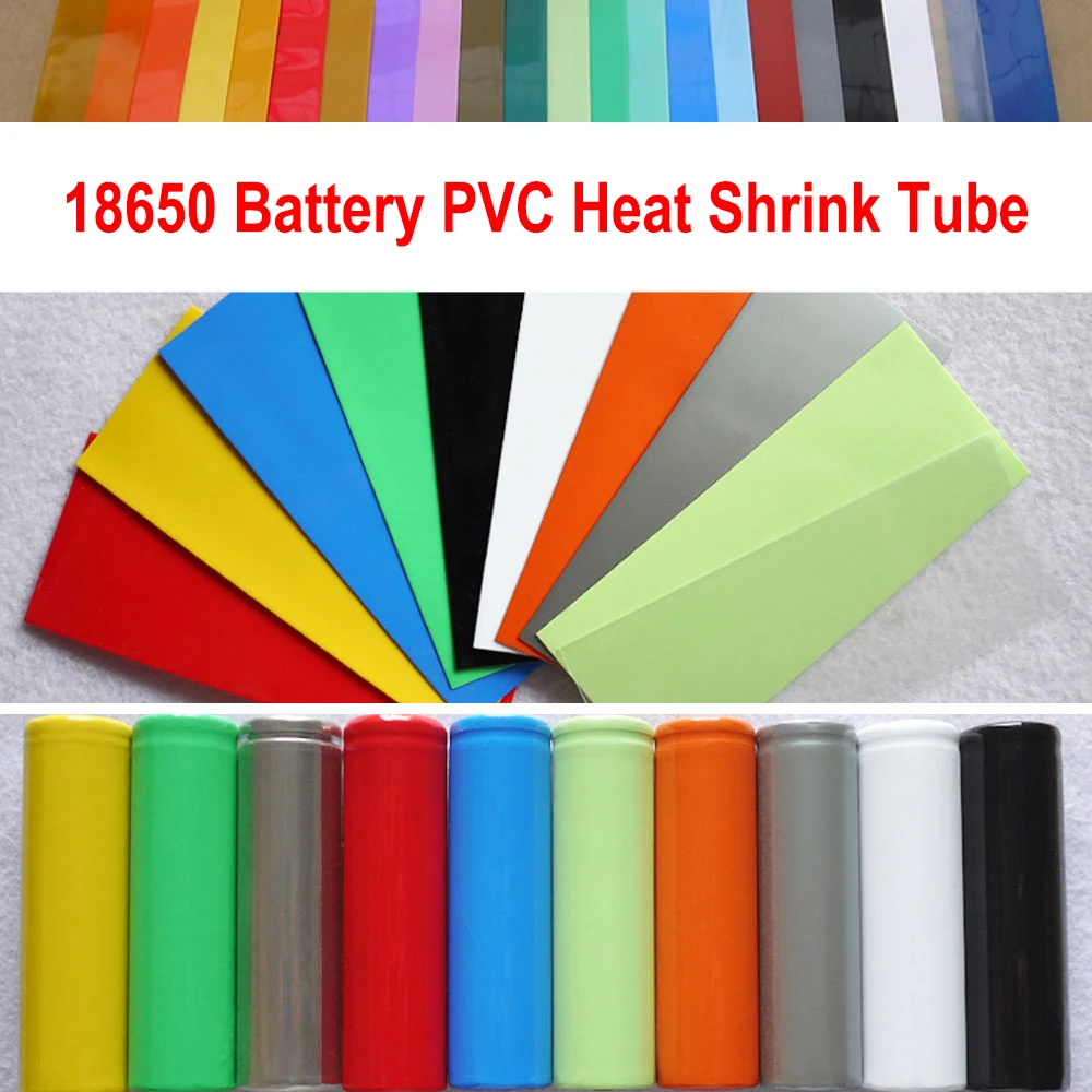 

60pcs Yellow Red Length 72mm Width 29.5mm 18650 Battery Pack Machine Cutting Insulation PVC Heat Shrinkable Tubing Shrink Tube