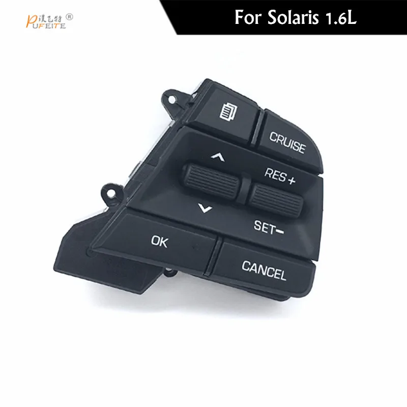 

For Hyundai Movable Collar Solaris 1.6l Car Fans Gift Cruise Control Multifunction Steering Wheel Buttons Switch Black