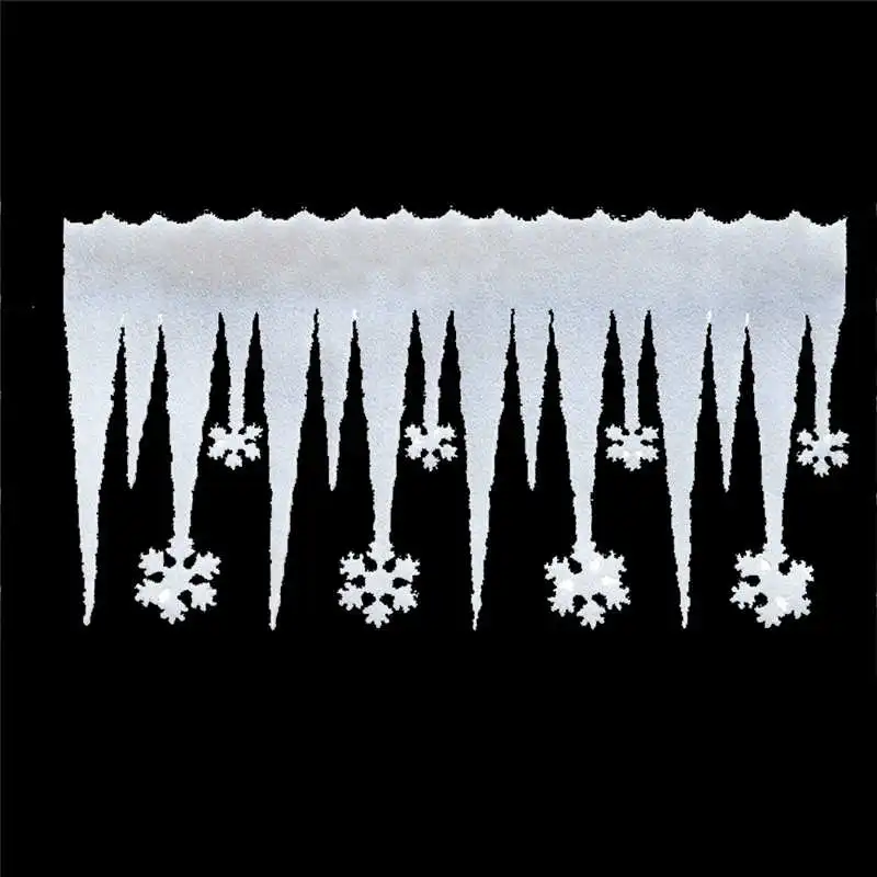 2pcs White Foam Snowflake Ice Strip Christmas Window Decoration Ornament Party #2n13 (3)