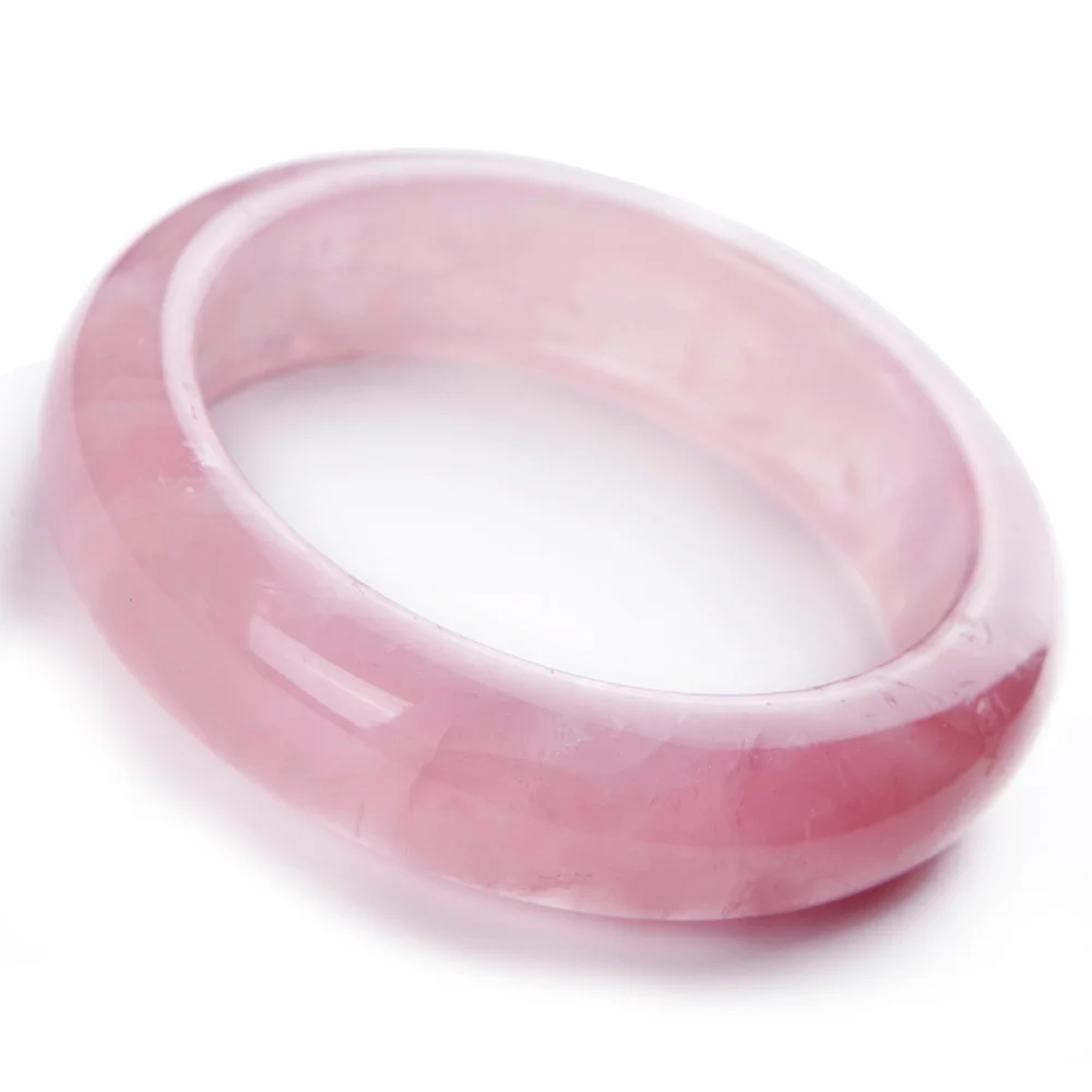 

High Quality Natural Pink Rose Quartz Gemstone Woman Lady Inner Diameter 54mm Madagascar Love Fashion Bangle AAAAA Jewelry