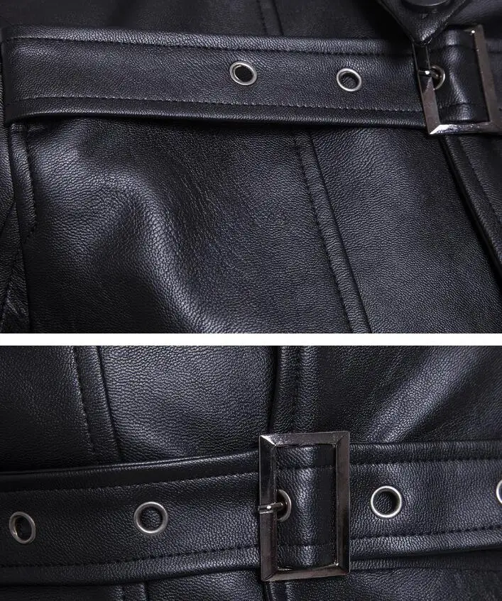 Кожаная мужская куртка 5XL, брендовые Куртки из искусственной кожи для мотоциклистов, Дизайнерская верхняя одежда с рукавами и ремнями, Мужская зимняя деловая куртка, уличная одежда