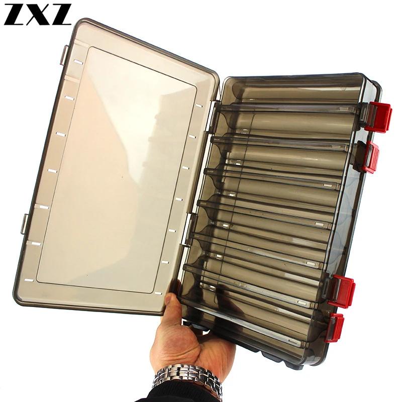 

14 Grid Fishing Lure Box Double Sided Tackle Box Fishing Lure Squid Jig Pesca Accessories Minnows Bait Fishing Tackle Container