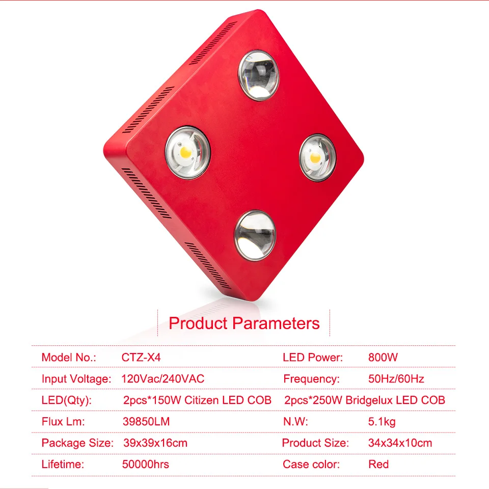 Затемняемый полный спектр LED Grow Light 800 Вт Citizen Bridgelux COB Крытый Гидропоника теплицы