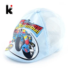 Весна Лето Детская Мода Береты Воздухопроницаемой Сеткой сращивание берет для мальчиков и девочек Мото гонки Игры Печатных цоколь для дети