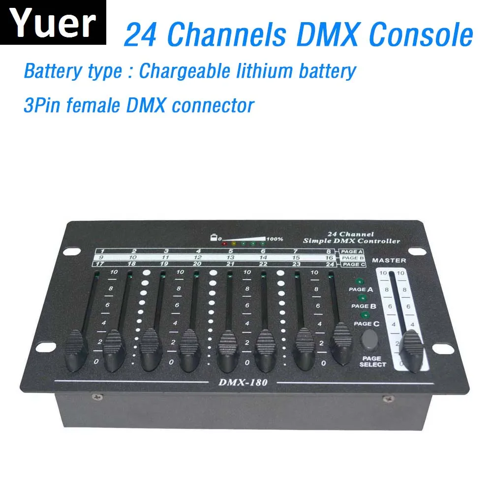 

1Pcs/Lot Free Shipping Portable New 24 Channels Simple DMX Controller Stage Lighting Console Control LED Moving Head Par Lights