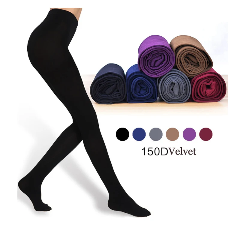 

150D Vevlet Solid Color All match Lady tight 6 color Soft feel High elasticity women pantyhose