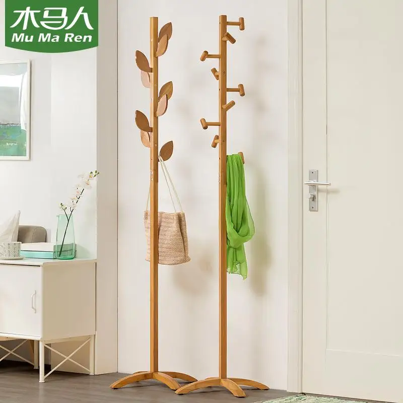 

Living room simple modern bamboo coat rack hanger rack floor simple bedroom clothes bag rack home