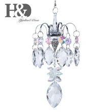 H & D kryształ SunCatcher Rainbow Maker wisiorek okno wiszące żyrandol pryzmaty Chakra lampy wystrój domu ogrodowa dekoracja ślubna(China)