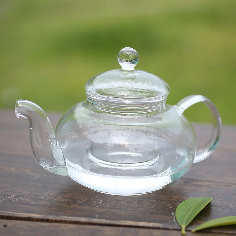 Прозрачный чайный горшок из термостойкого стекла, чайный горшок 350 мл, чайный набор для заварки кунг-фу, китайский чайник для здоровья, Подарочный чайник, ручной прозрачный