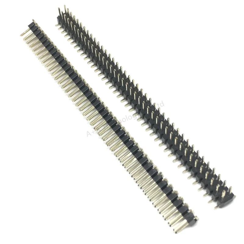 2PCS Gold Plated Pitch 2.54mm 2x40 Pin 80 Pin Double Row SMT SMD Male Pin Header Strip Connector