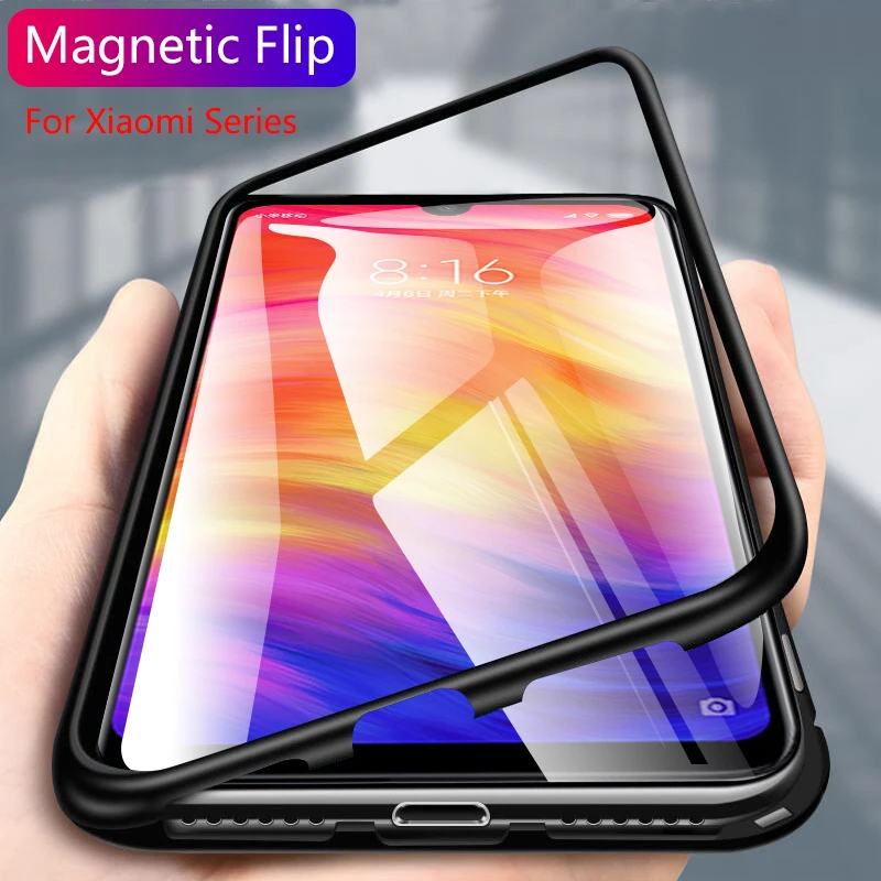 

Magnetic Case for Xiaomi Mi 9 Mi9 SE Tempered Glass Cover for Xiaomi Redmi Note 7 Pro Note 6 5 Pro 6 6A Mi 8 Lite Mi8 SE F1 A2
