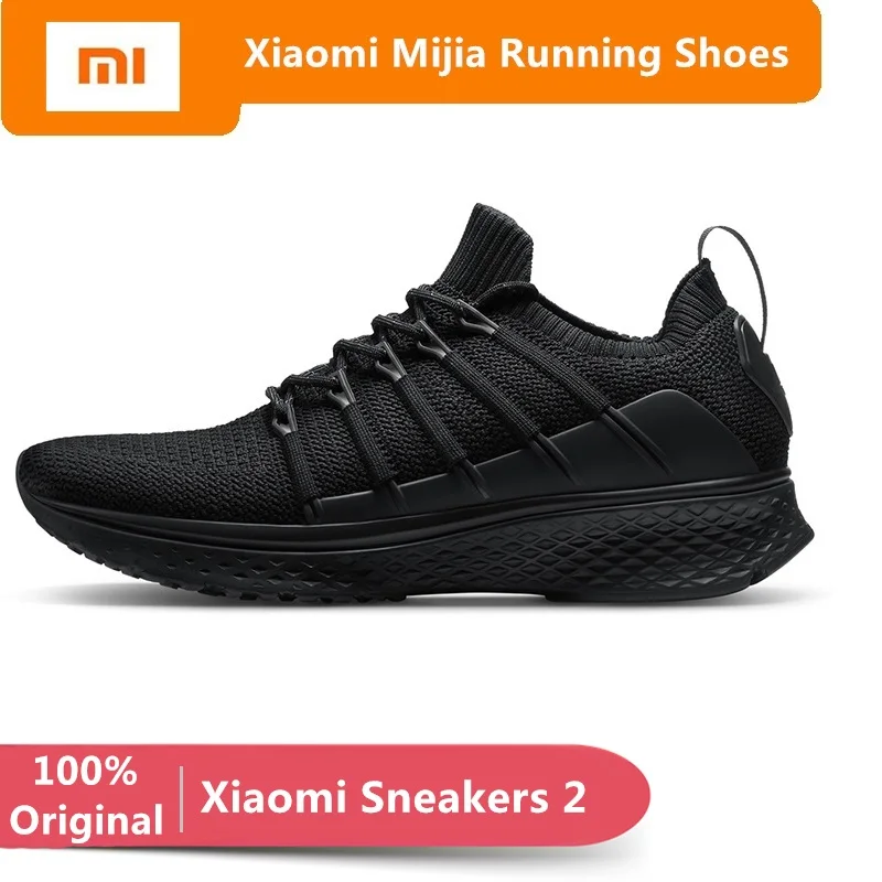 Оригинальные Xiaomi Mijia кроссовки 2 мужские спортивные уличные кроссовки Mi smart кроссовки эластичные трикотажные дышащие вамп кроссовки