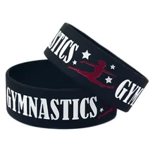 OBH 25 шт. 1 дюйм широкий гравированный гимнастический силиконовый спортивный ремешок на запястье