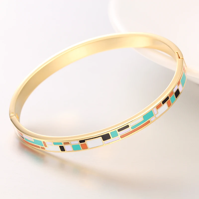 Женский браслет R & X из нержавеющей стали 6 мм|steel bangle|enamel banglestainless steel bangle |