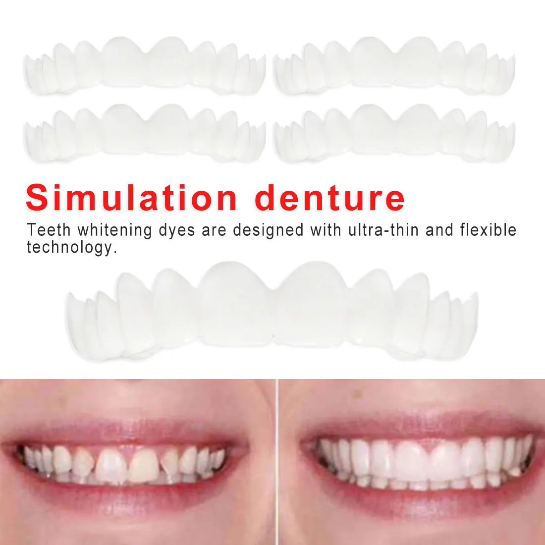 5 шт. подходит для дентов белая крышка протез Зубы Топ Косметика отбеливание желтых зубов Отбеливание Временная улыбка комфорт