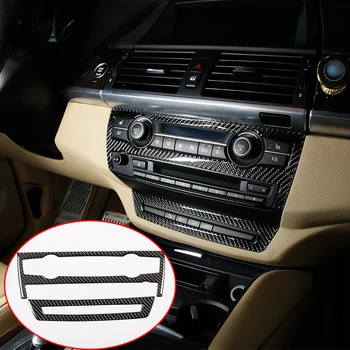 

For BMW X5 E70 X6 E71 2008-2013 Car Accessories 2 Pcs Air Conditioning Volume Adjustment Frame Trim Stickers Real Carbon Fiber
