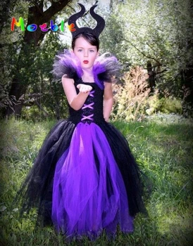 

Maleficent Evil Queen Girl Tutu Dress Children Christmas Cosplay Costume Dresses Kids Girl Party Photography Clothes Fancy Dress