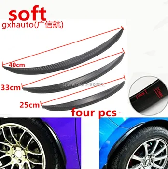 

4pcs/lot Car Carbon Fiber Fender Flares wheel lip Body kits car Decoration fit Toyota Honda BMW Mini ect car Accessories Styling