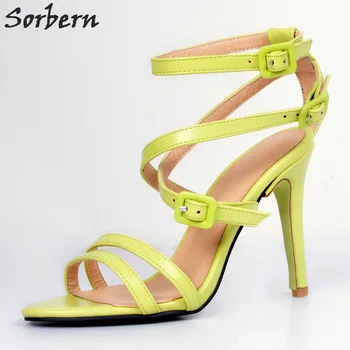 

Sorbern Plus Size Women Sandals PU Luxury Shoes Women Designers New Arrive Ladies Heels 2017 Womens Pumps Heels Cheap