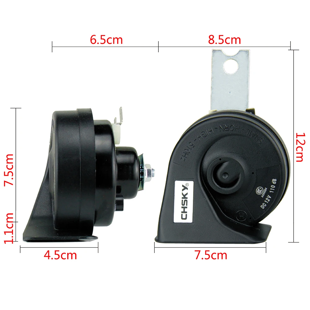 CHSKY Car Horn Snail type Horn For KIA K3 2008 to 12V Loudness 110-129db Auto Horn Long Life Time High Low Klaxon