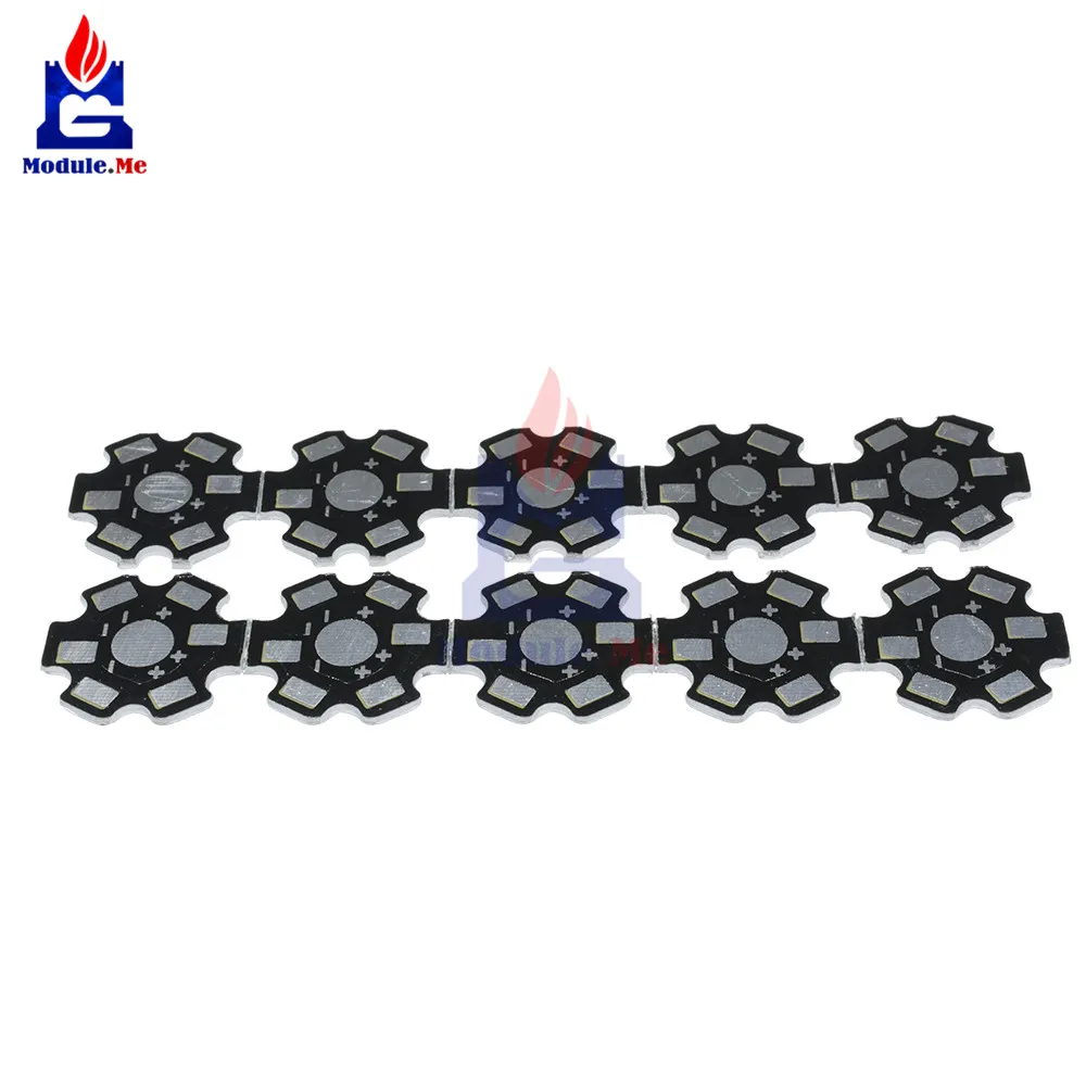 

20PCS/Lot 20MM 1W 3W 5W High Power LED Universal Aluminum Plate Heat Sink Black High Power