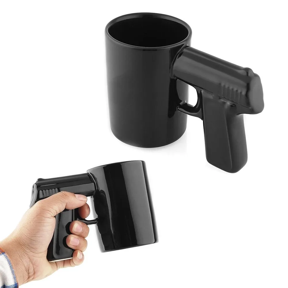 Personalized Gun Shaped Ceramic Tea Cups Novelty Pistol Coffee Mug Kitchen Bar Tools