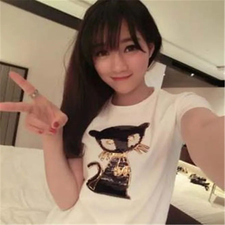 1pcs Fashion Designs 23cm Black Cat Logo Embroidered Patches Clothes Sequins Patch DIY Hotfix Motif Applique Free Shipping | Дом и сад