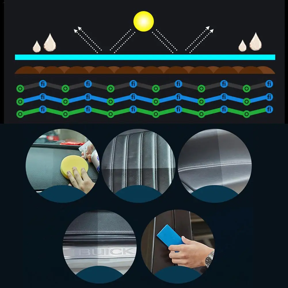 120 мл декоративный воск для салона автомобиля, средство для очистки кожи, приборная панель, остекление, водная панель, покрытие, пластиковое средство для ремонта