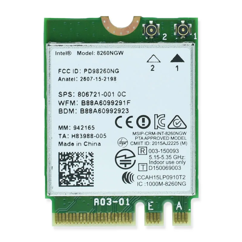 Новый для Intel Dual band Беспроводной-AC 8260 8260NGW vPro 8260ac 8260 ac BT4.2 5 г 867 Мбит/с M2 Беспроводной карты лучше 7265 7260