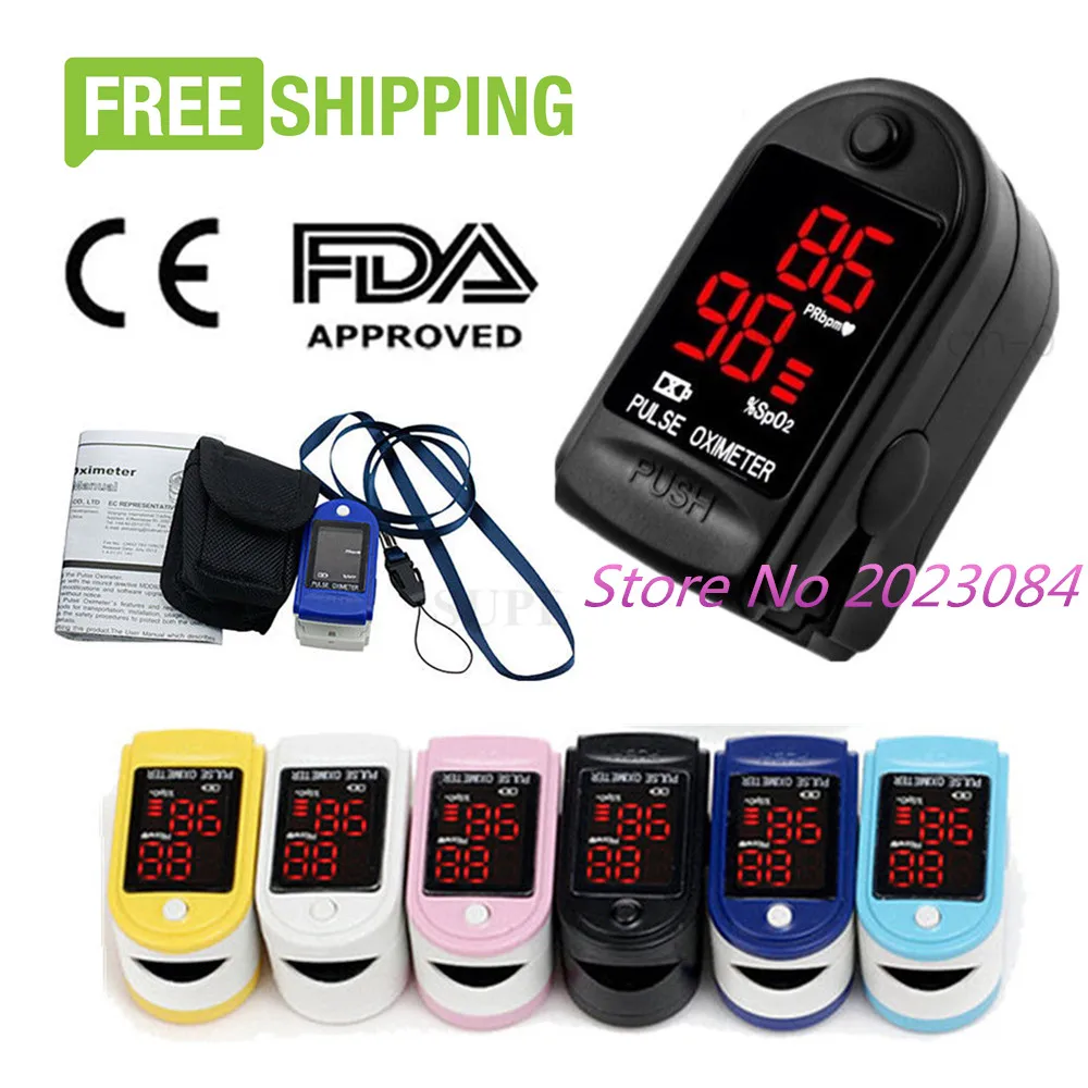 

CE&FDA CMS50DL Fingertip Pulse Oximeter Blood Oxygen SPO2 PR Monitor LED Screen FREE Hang rope& Carry Case