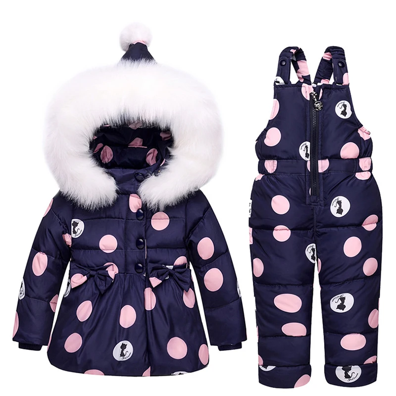 Melario/Детские комплекты детский зимний комплект с курткой-пуховиком, штаны-куртка, верхняя одежда, парка с капюшоном милые костюмы одежда в горошек унисекс