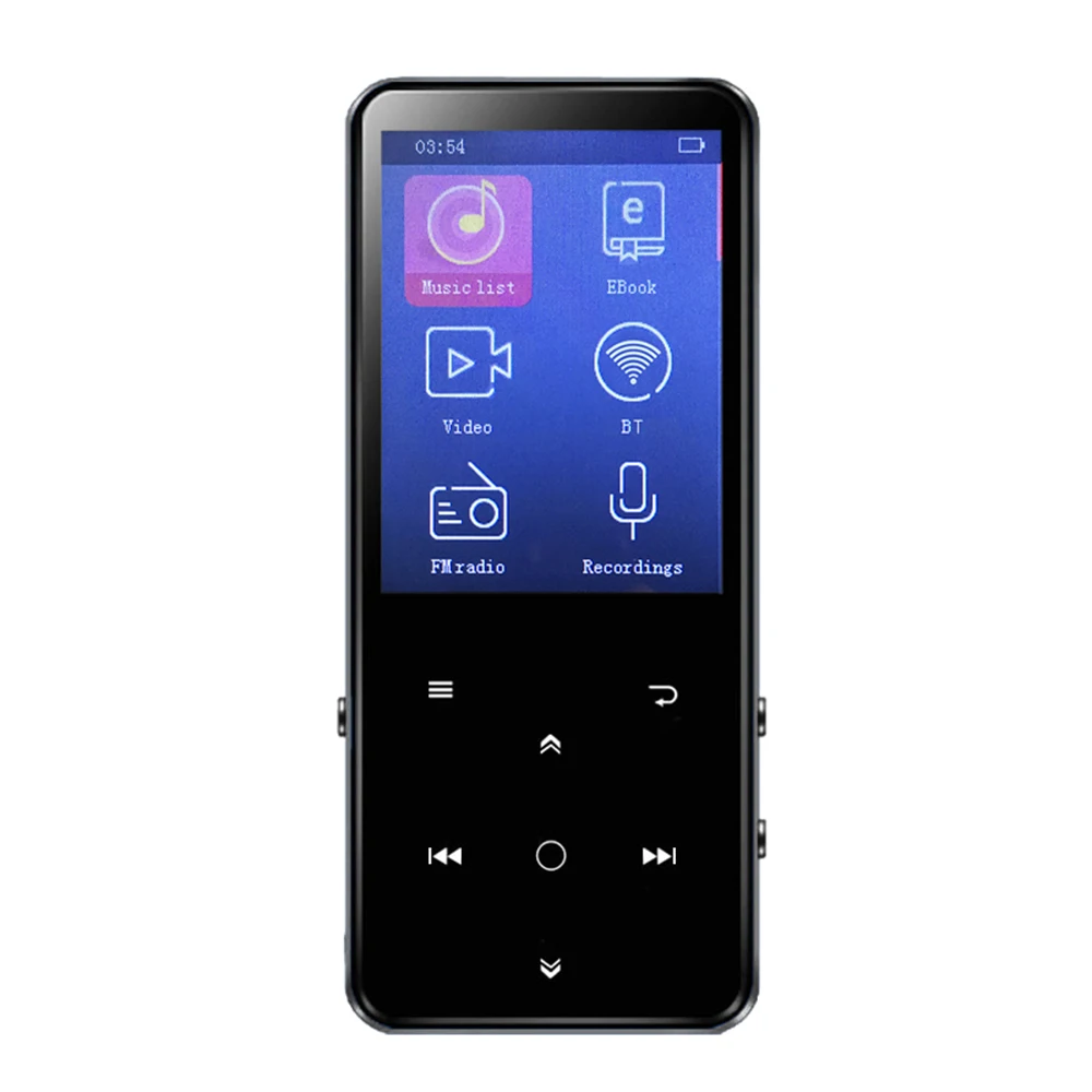 

K11 8GB MP3 Digital Player Metal BT Music Video Player w/2.4 Screen Touch Buttons FM Radio Voice Recording E-Book TF Card Reader