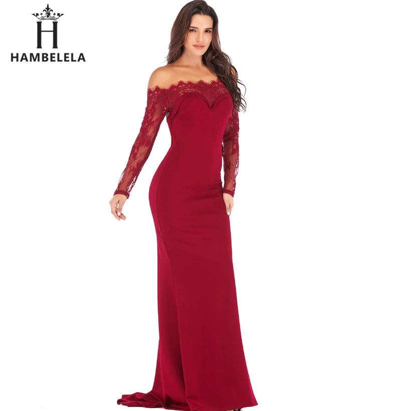 HAMBELELA Robe De Soiree Longue Long Sleeve Mermaid Evening Dresses Formal Evening Gowns China Vestido Longo Bodycon Lace Dress (8)